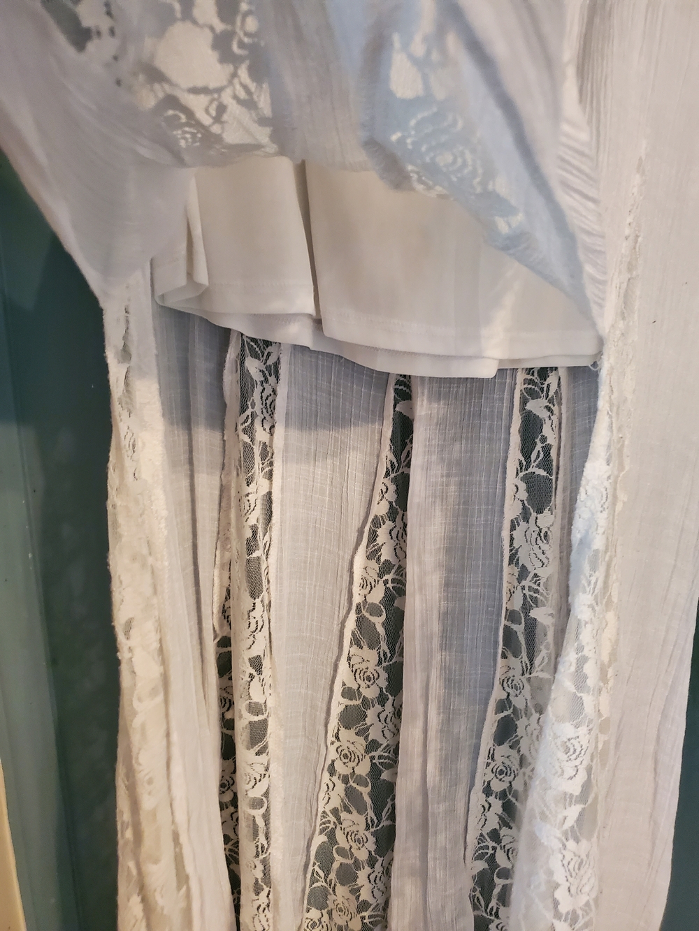 Poetry White Maxi Skirt with Lace Panels - Picture 2 of 4
